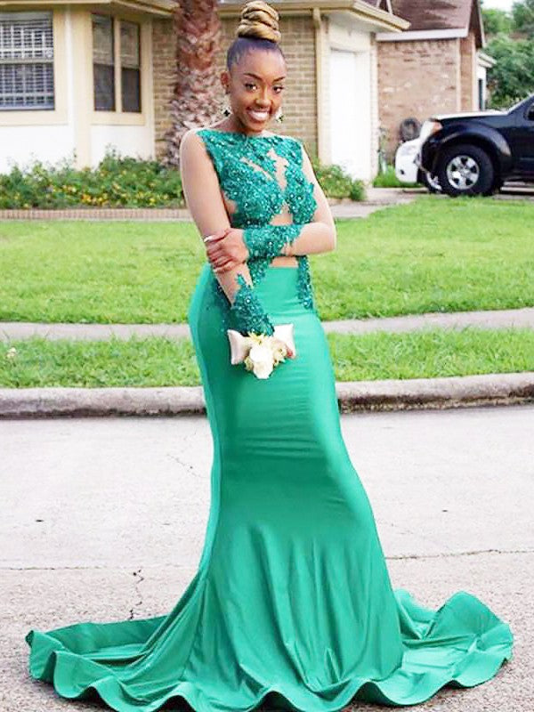 Mermaid Satin Sleeveless Train Tea-Length Dress - Chloe Dress