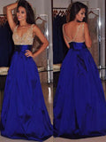 A-Line V-Neck Sleeveless Train Dress - Chloe Dress
