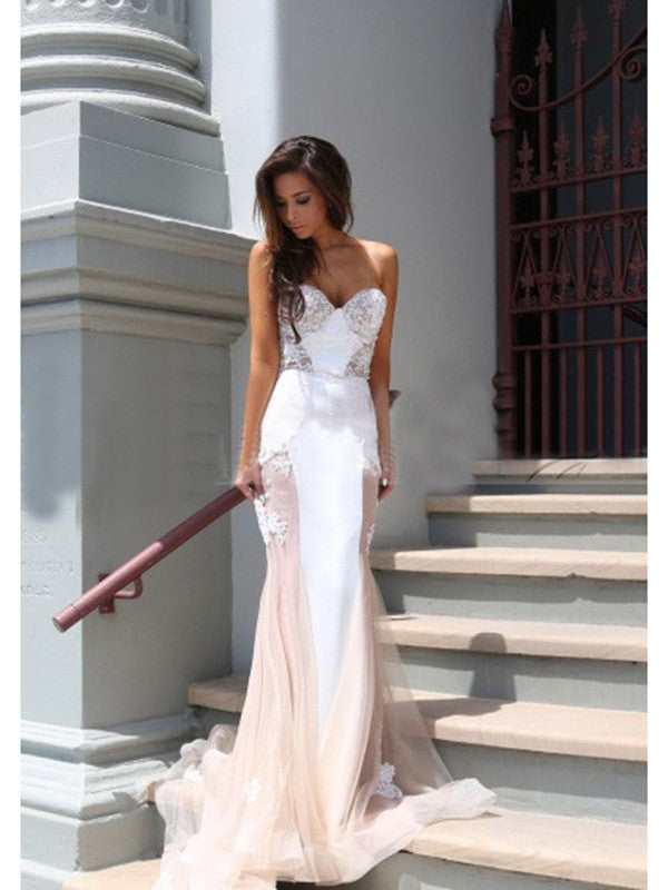 Mermaid Sweetheart Tulle Sleeveless Train Dress - Chloe Dress