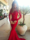 Mermaid Satin Long Sleeve Train Dress - Chloe Dress