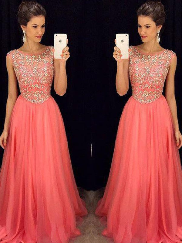 A-Line Chiffon Sleeveless Floor-Length Dress - Chloe Dress