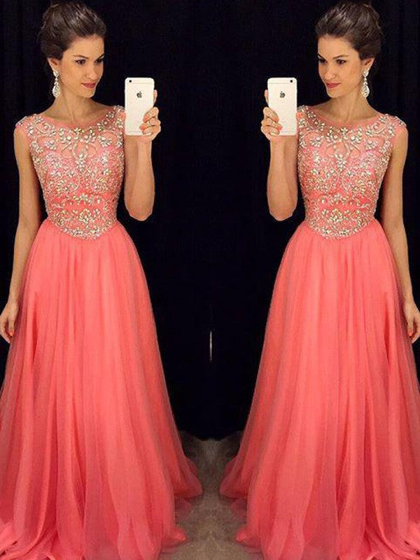 A-Line Chiffon Sleeveless Floor-Length Dress - Chloe Dress