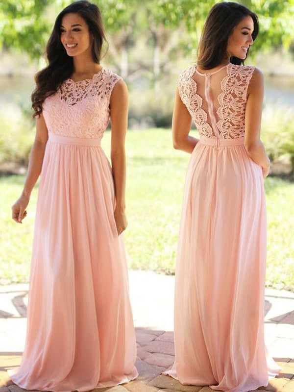 A-Line Chiffon Sleeveless Applique Floor-Length Dress - Chloe Dress
