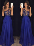 A-Line One-Shoulder Chiffon Sleeveless Floor-Length Dress - Chloe Dress
