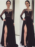 A-Line Chiffon Long Sleeve Floor-Length Dress - Chloe Dress
