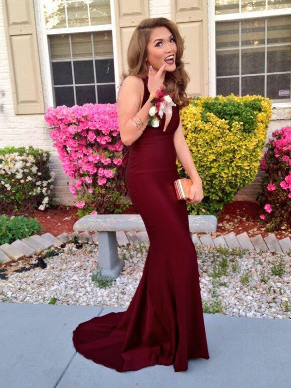 Mermaid V-Neck Sleeveless Train Dress - Chloe Dress