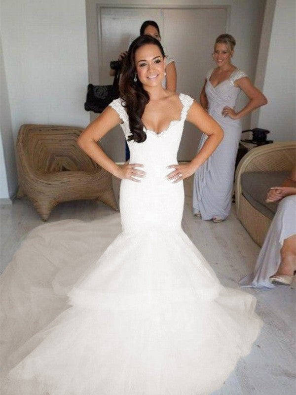 Mermaid Tulle Sleeveless Train Wedding Dress - Chloe Dress