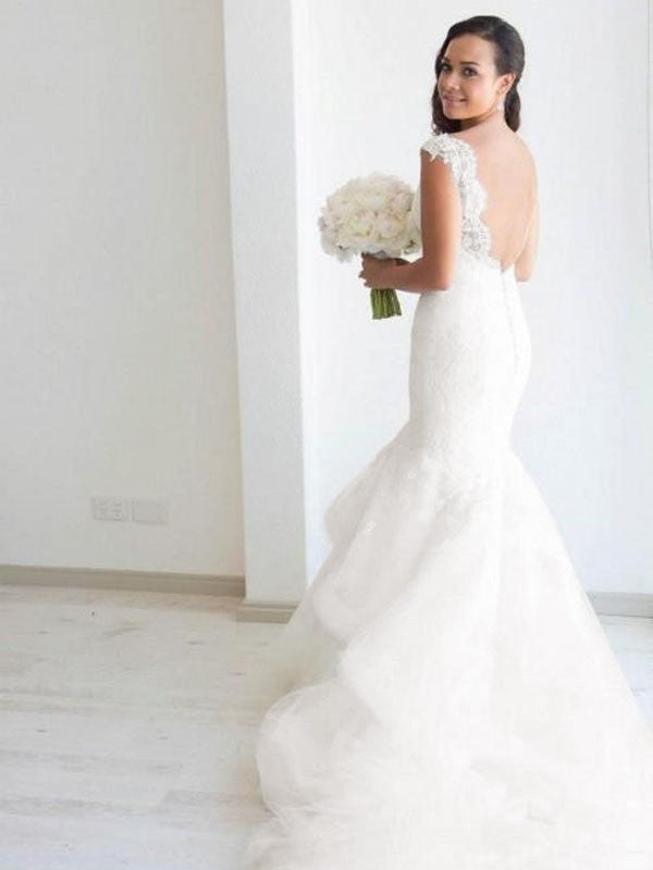 Mermaid Tulle Sleeveless Train Wedding Dress - Chloe Dress