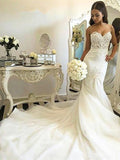 Mermaid Spaghetti Strap Tulle Sleeveless Train Wedding Dress - Chloe Dress