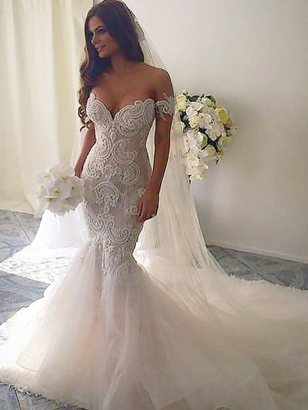 Mermaid Tulle Sleeveless Train Wedding Dress - Chloe Dress