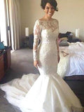 A-Line Tulle Long Sleeve Train Tea-Length Wedding Dress - Chloe Dress
