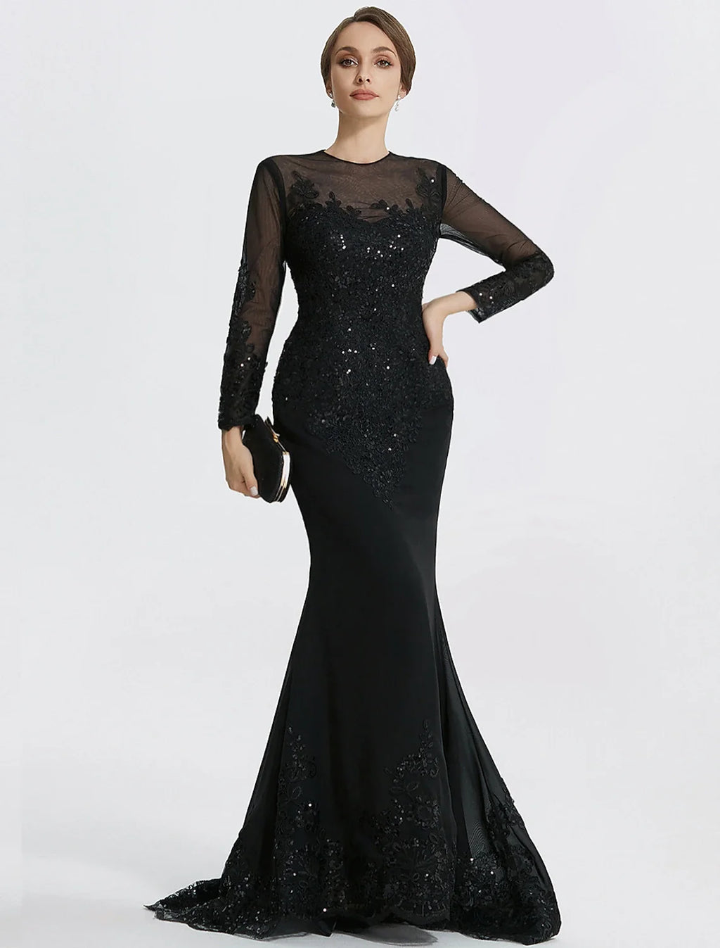 Mermaid Lace Long Sleeve Applique Floor-Length Evening Gown - Chloe Dress