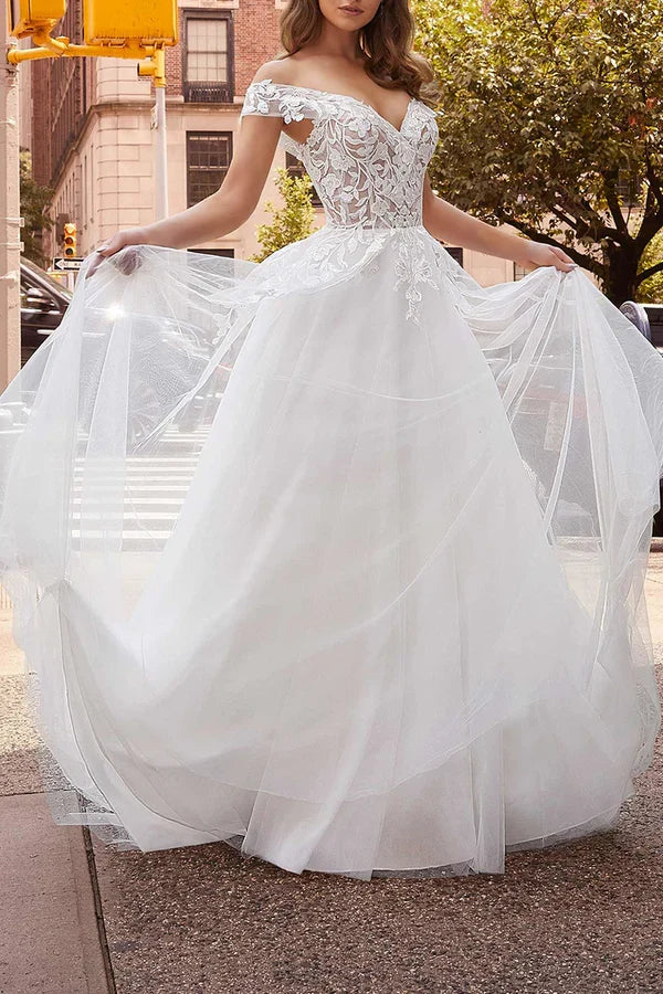 White Lace Wedding Dress - Chloe Dress
