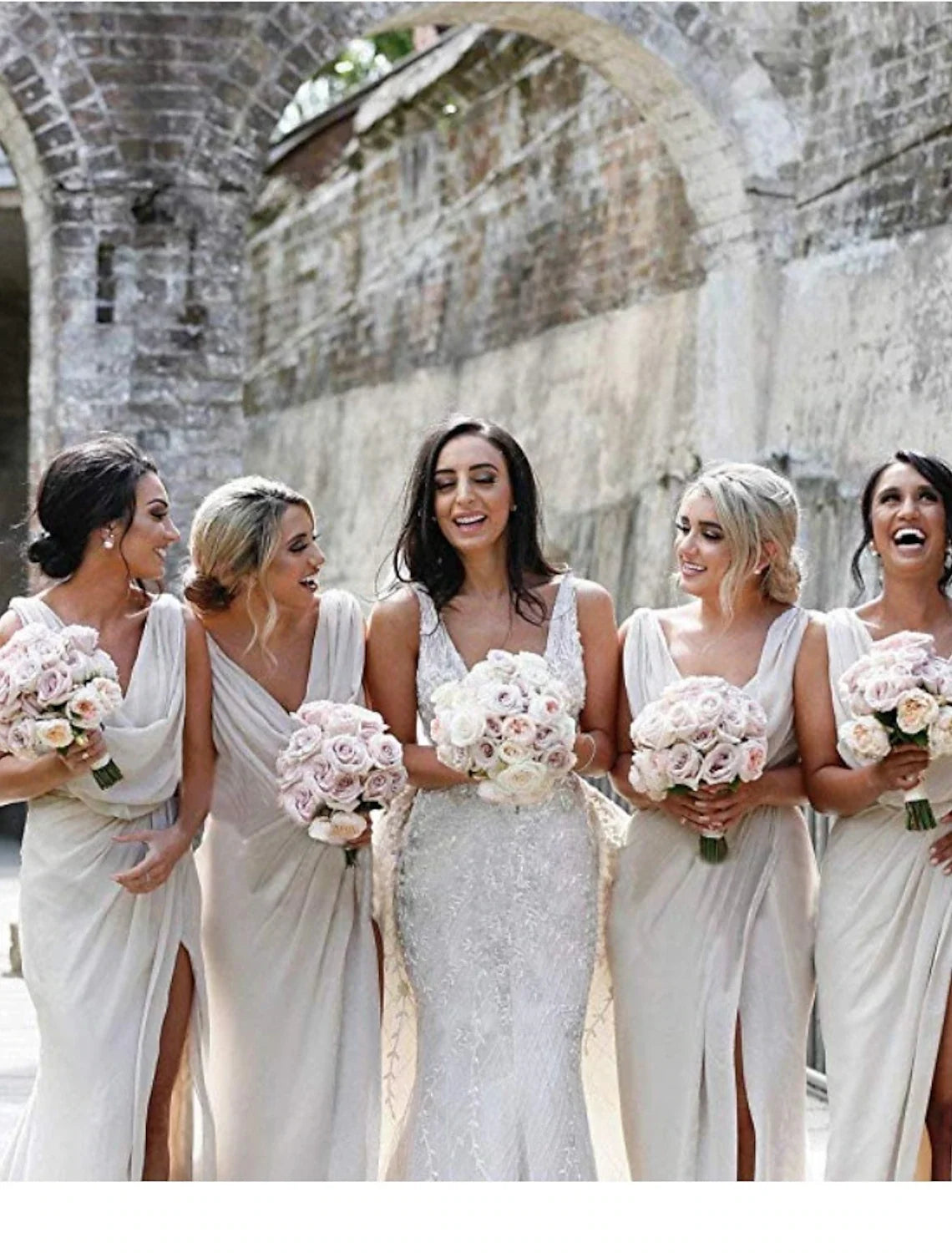 Mermaid V-Neck Chiffon Sleeveless Pleated Wedding Dress - Chloe Dress