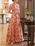 A-Line Satin Floor-Length Evening Gown - Chloe Dress