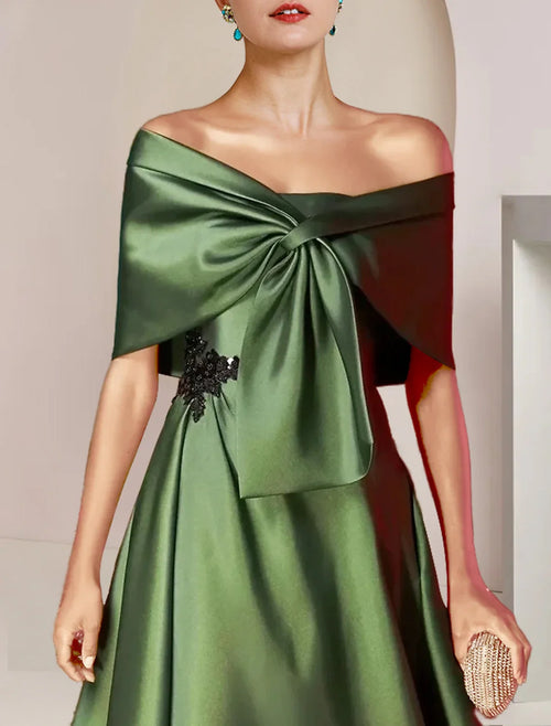 A-Line Strapless Sequin Sleeveless Applique Tea-Length Wedding Dress - Chloe Dress