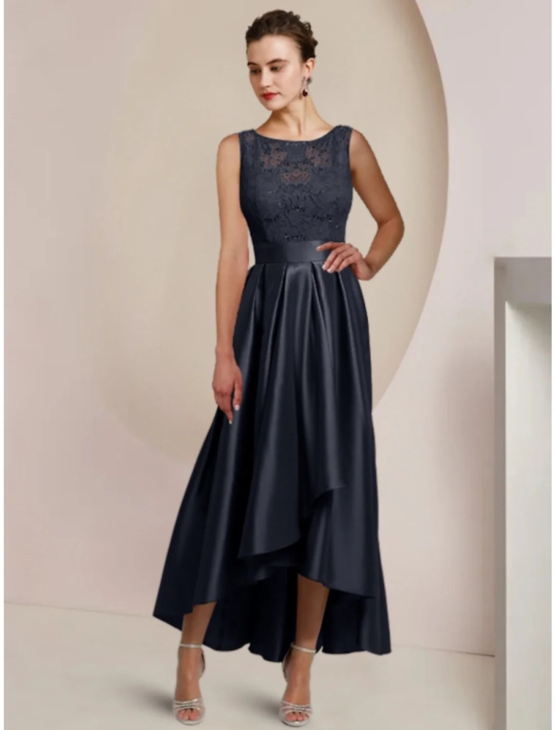 Sheath Satin Pleated Mini Wedding Dress - Chloe Dress