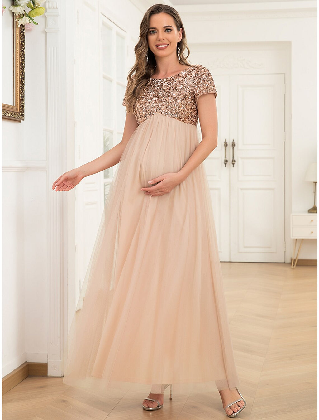 A-Line Tulle Short Sleeve Mini Wedding Dress - Chloe Dress