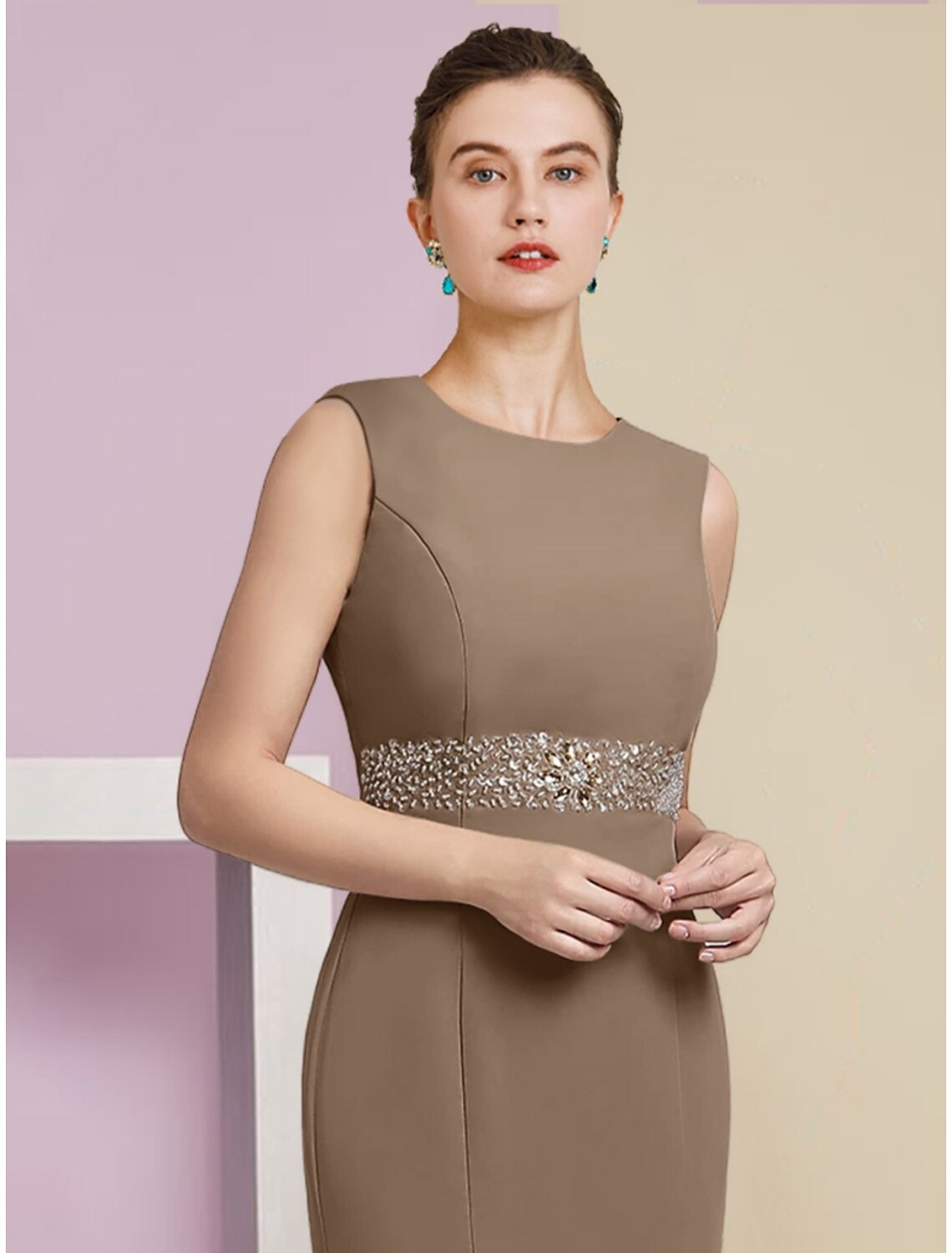 Mermaid Chiffon Long Sleeve Tea-Length Wedding Dress - Chloe Dress