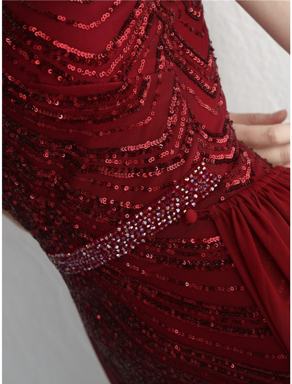 Mermaid Spaghetti Strap Chiffon Sleeveless Pleated Evening Gown - Chloe Dress
