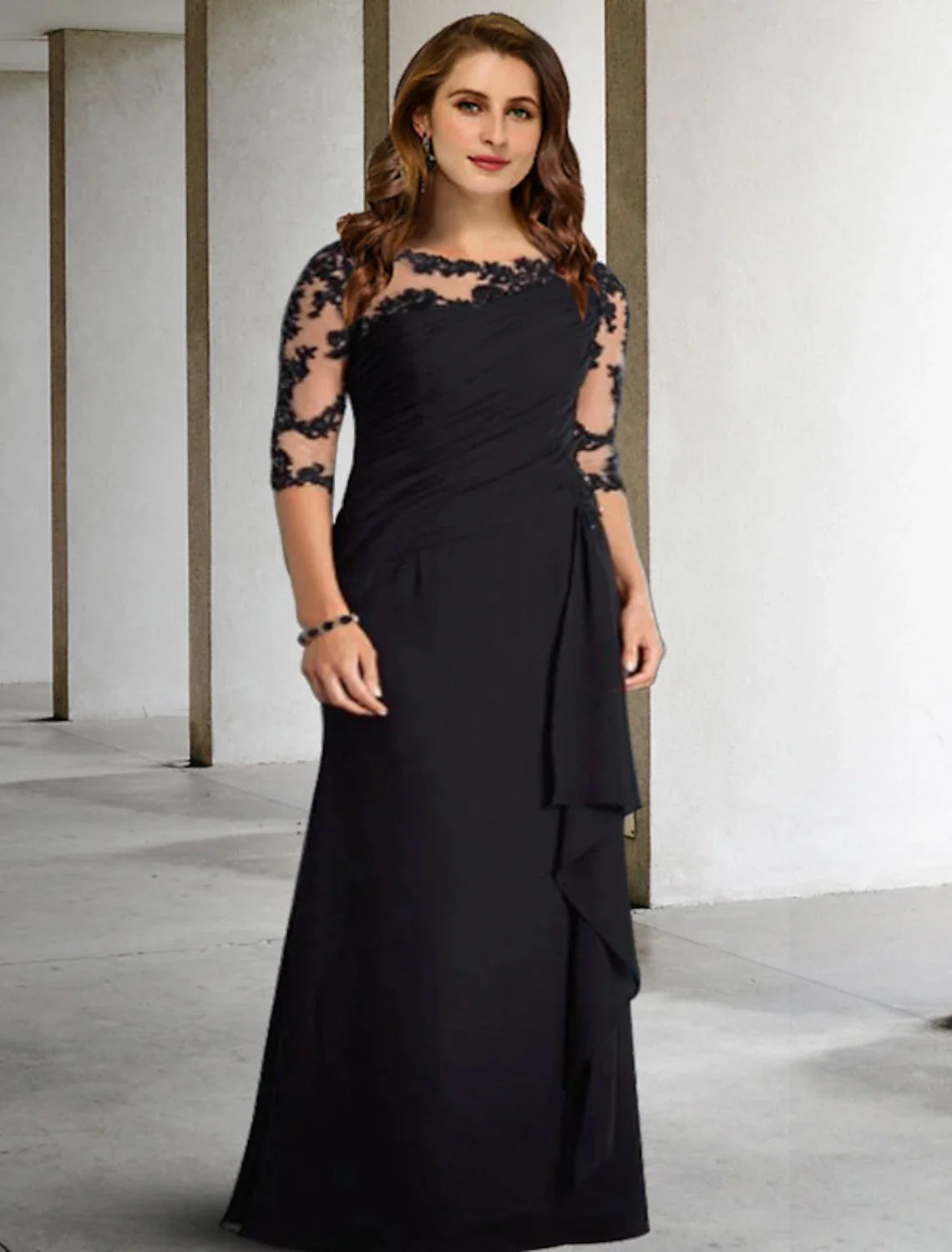 A-Line Chiffon Pleated Floor-Length Wedding Dress - Chloe Dress