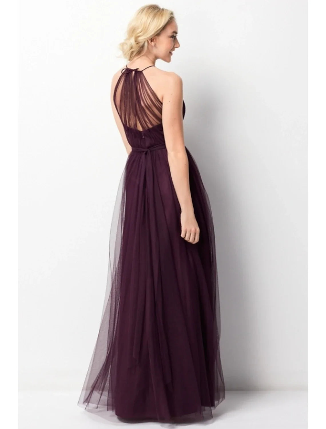 A-Line Halter Chiffon Sleeveless Floor-Length Wedding Dress - Chloe Dress