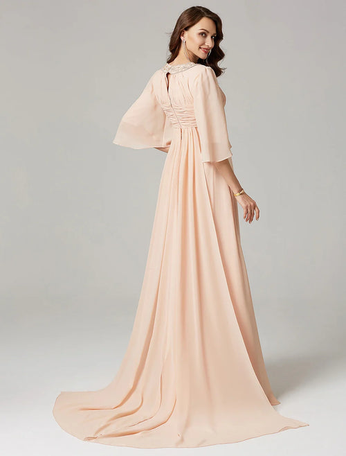 A-Line Chiffon Pleated Dress - Chloe Dress