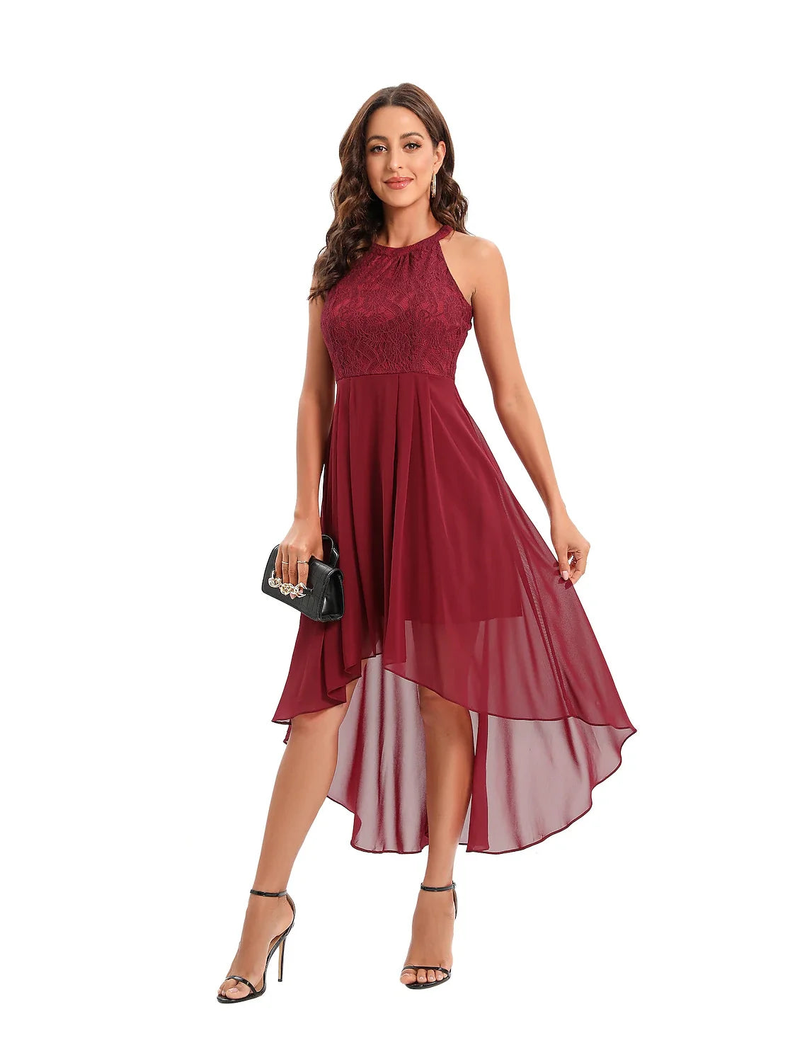 A-Line Halter Sleeveless Pleated Mini Cocktail Dress - Chloe Dress