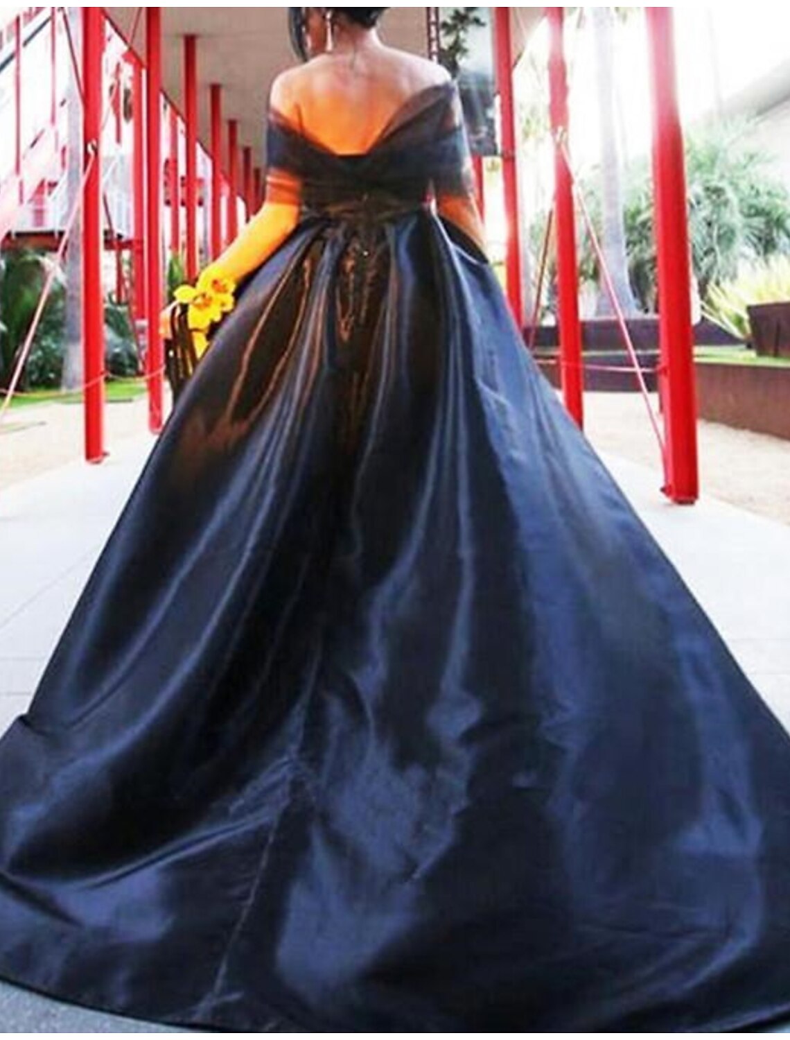 Black A-Line Illusion Satin Short Sleeve Pleated Mini Evening Gown - Chloe Dress