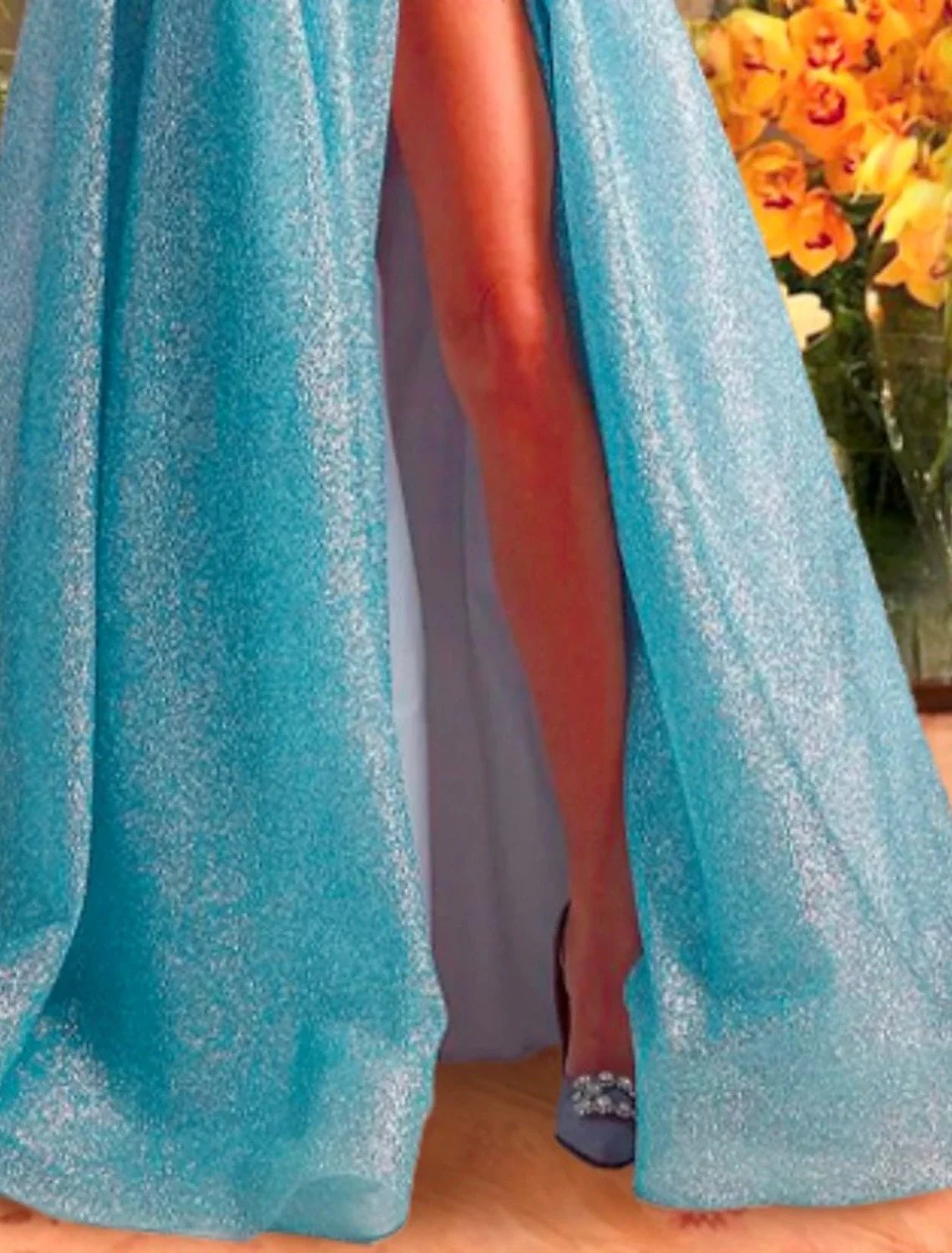 Black A-Line Sweetheart Tulle Sleeveless High Slit Floor-Length Prom Dress - Chloe Dress