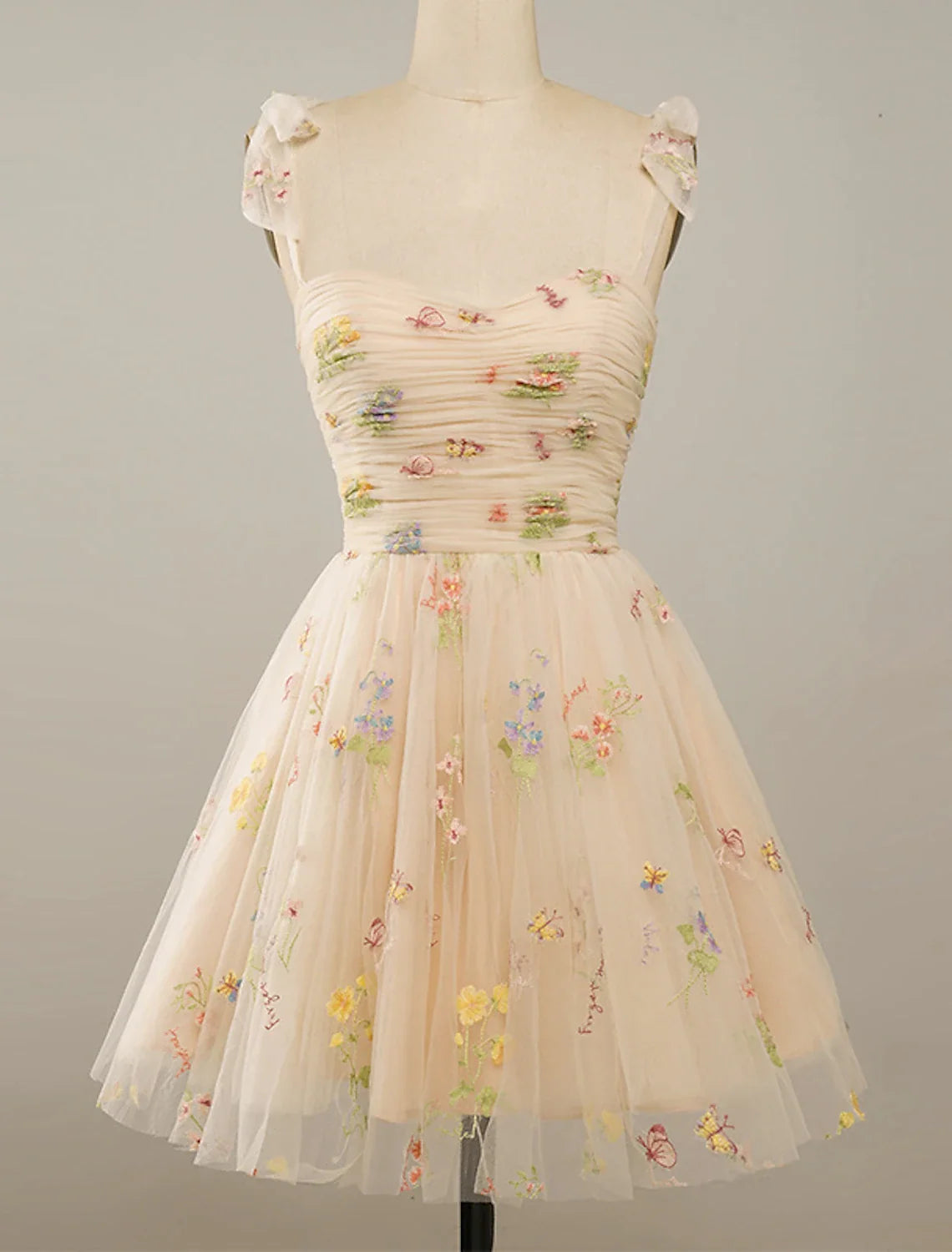 A-Line Spaghetti Strap Tulle Sleeveless Mini Party Dress - Chloe Dress