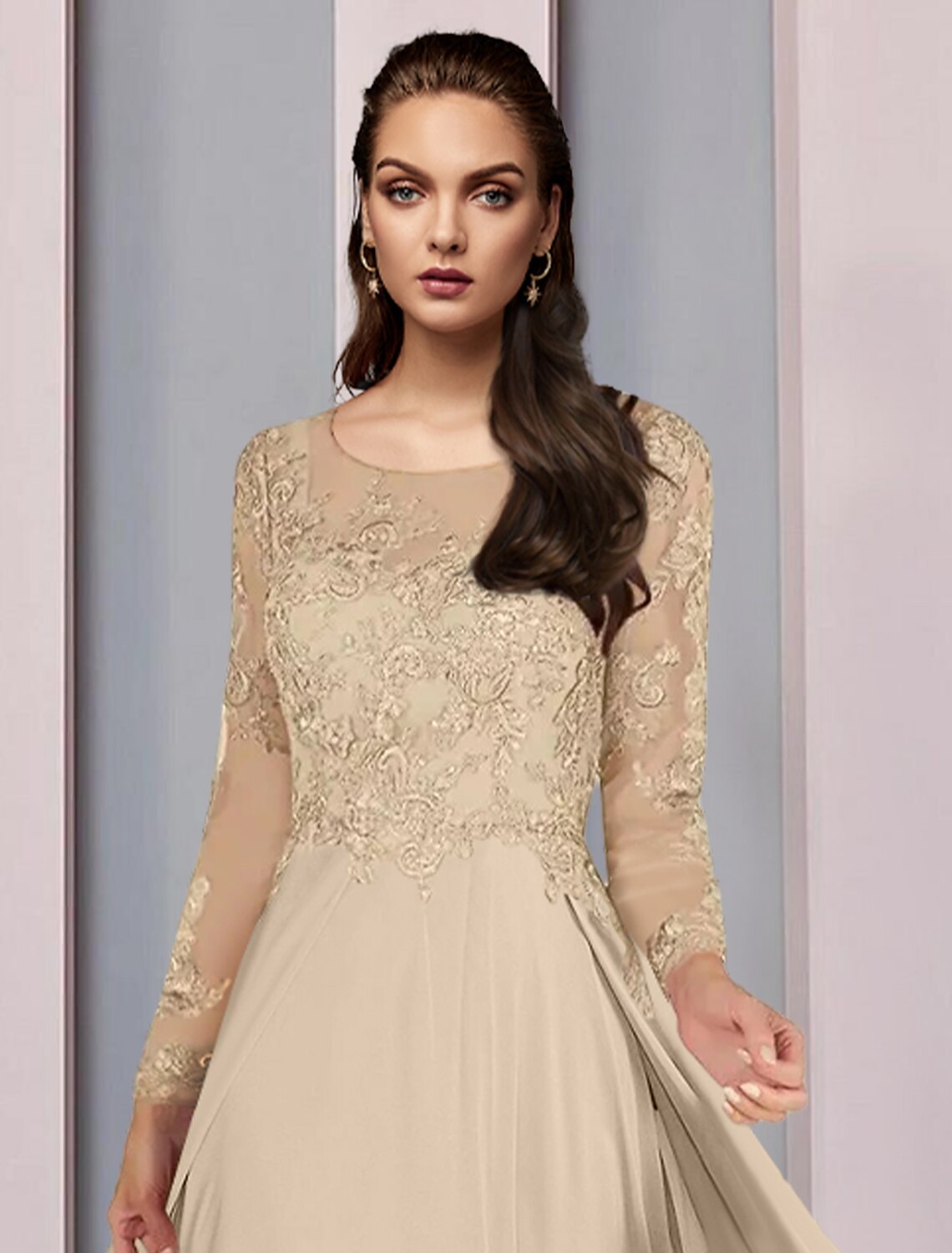 A-Line Chiffon Floor-Length Wedding Dress - Chloe Dress