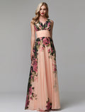A-Line V-Neck Chiffon Sleeveless Floor-Length Wedding Dress - Chloe Dress