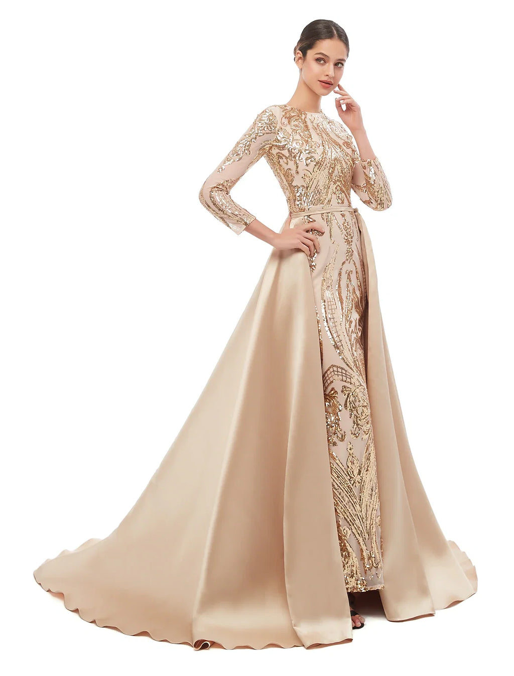 Mermaid Sequin Long Sleeve Evening Dress - Chloe Dress