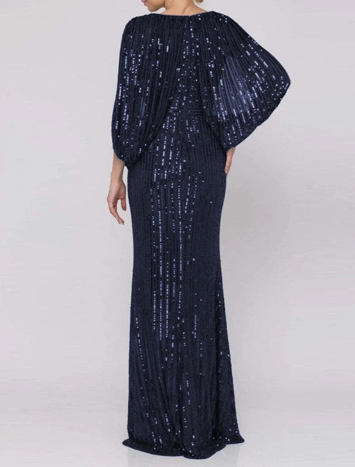 Mermaid V-Neck Polyester Sleeveless High Slit Evening Gown - Chloe Dress