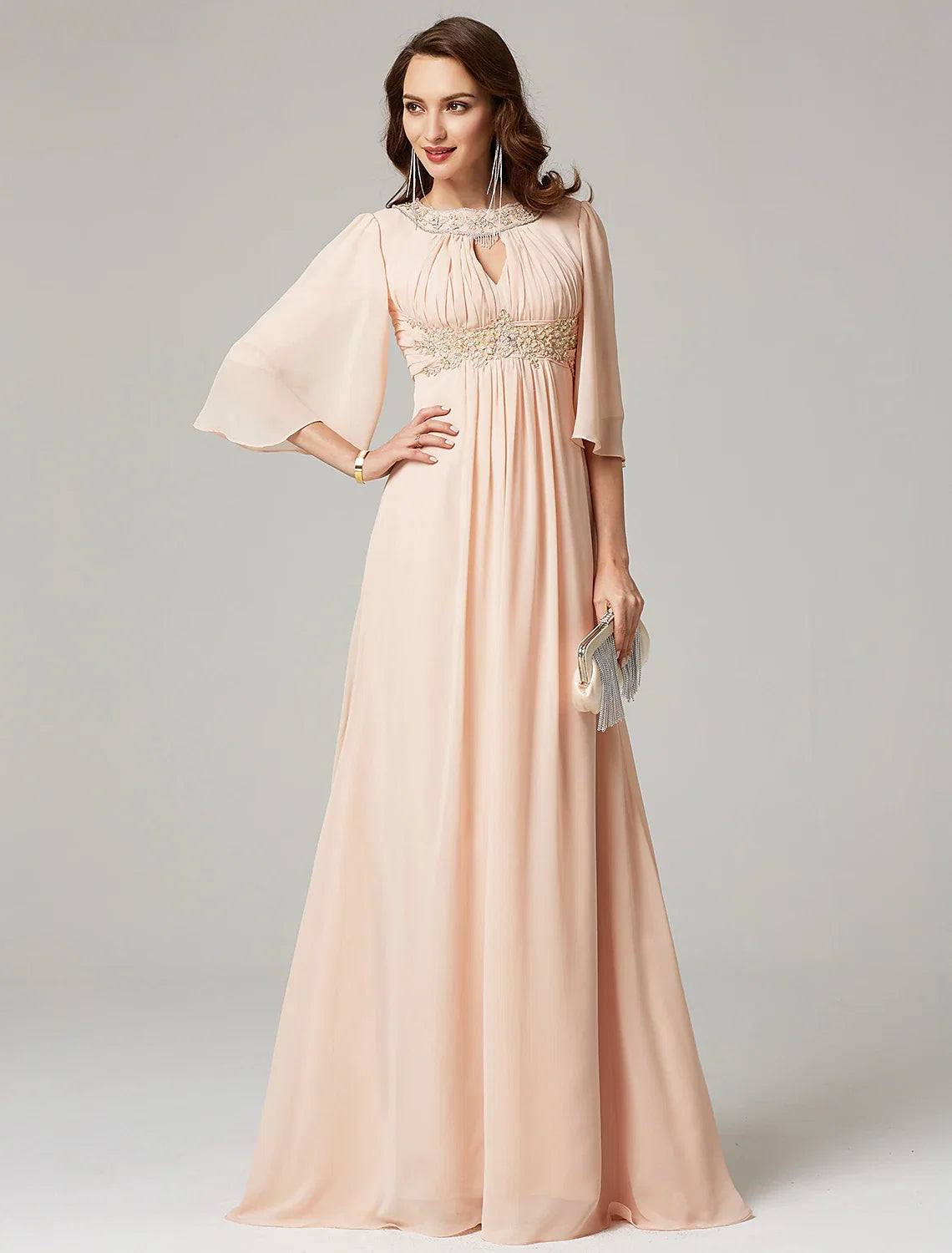 A-Line Chiffon Pleated Dress - Chloe Dress