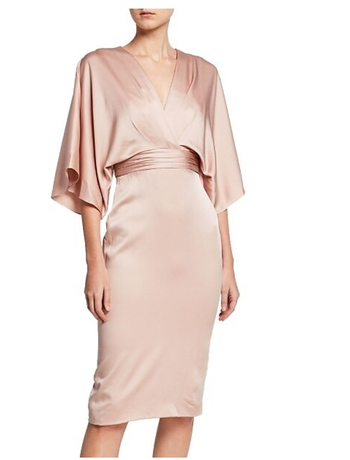 Sheath V-Neck Satin Mini Cocktail Dress - Chloe Dress