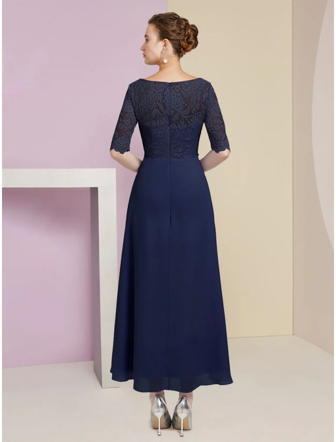 A-Line Chiffon Ankle-Length Wedding Dress - Chloe Dress