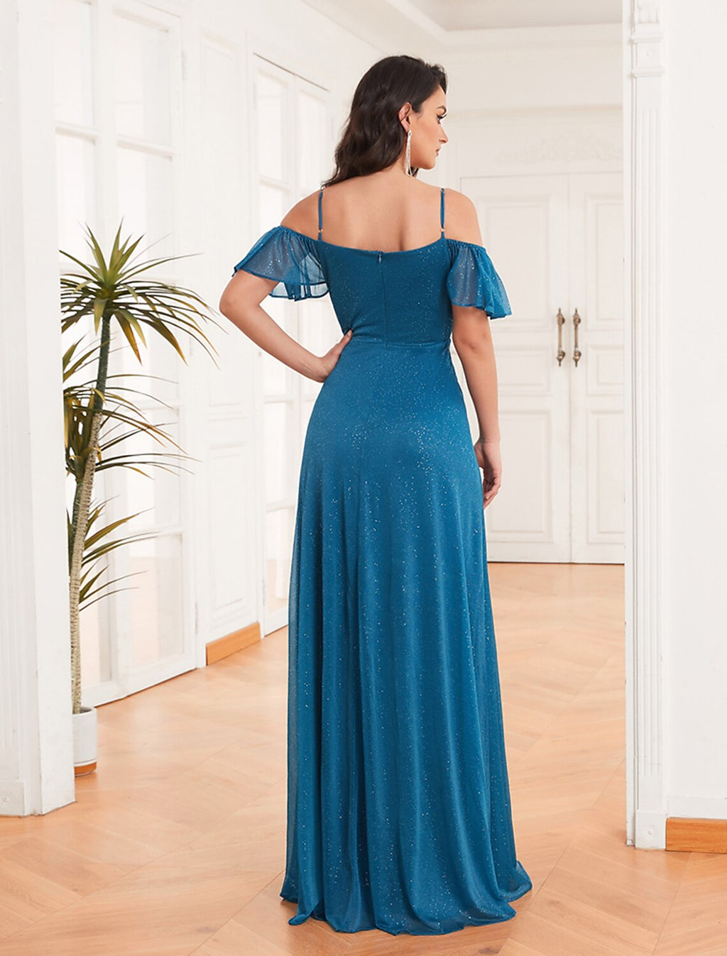 A-Line Off-Shoulder Chiffon Ruffled Evening Dress - Chloe Dress