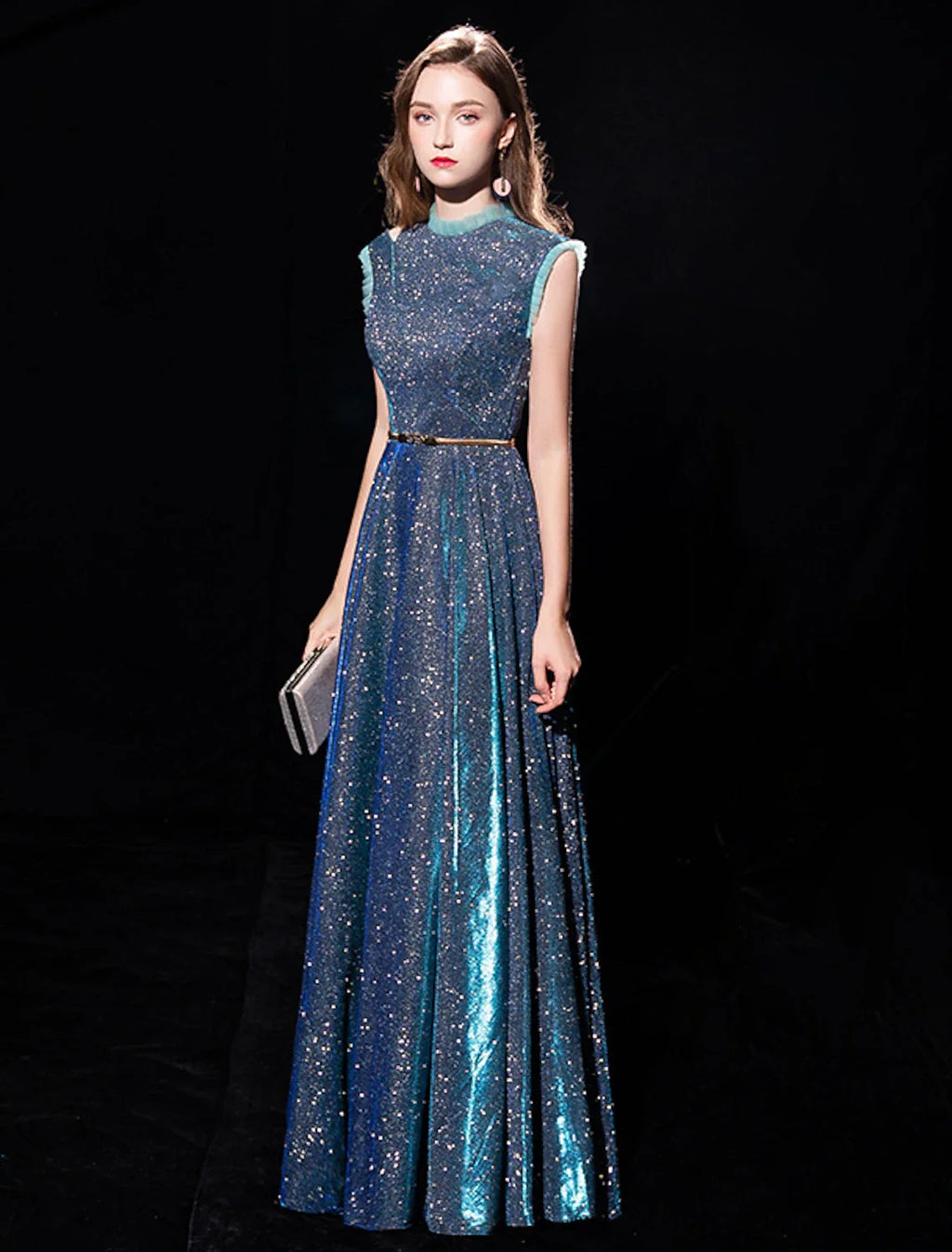A-Line High Neck Tulle Sleeveless Floor-Length Evening Dress - Chloe Dress