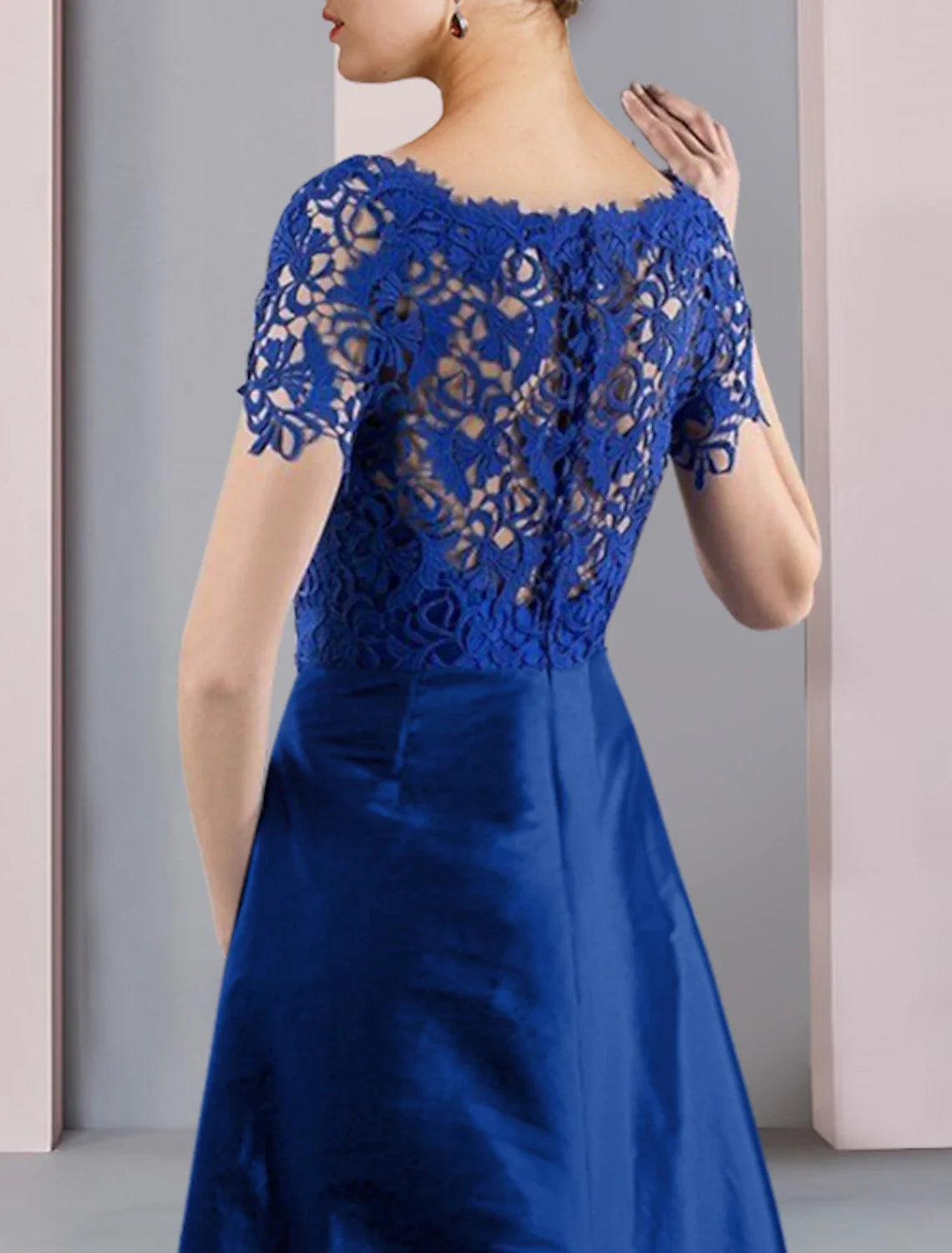 Sheath Lace Short Sleeve Mini Formal Dress - Chloe Dress