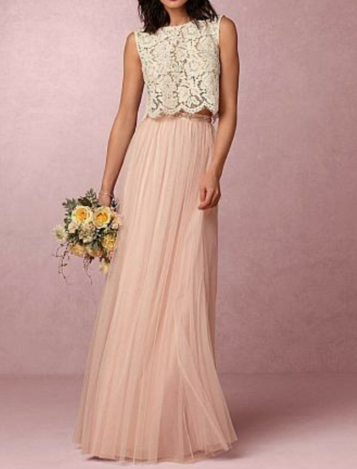 A-Line Chiffon Sleeveless Pleated Floor-Length Wedding Dress - Chloe Dress