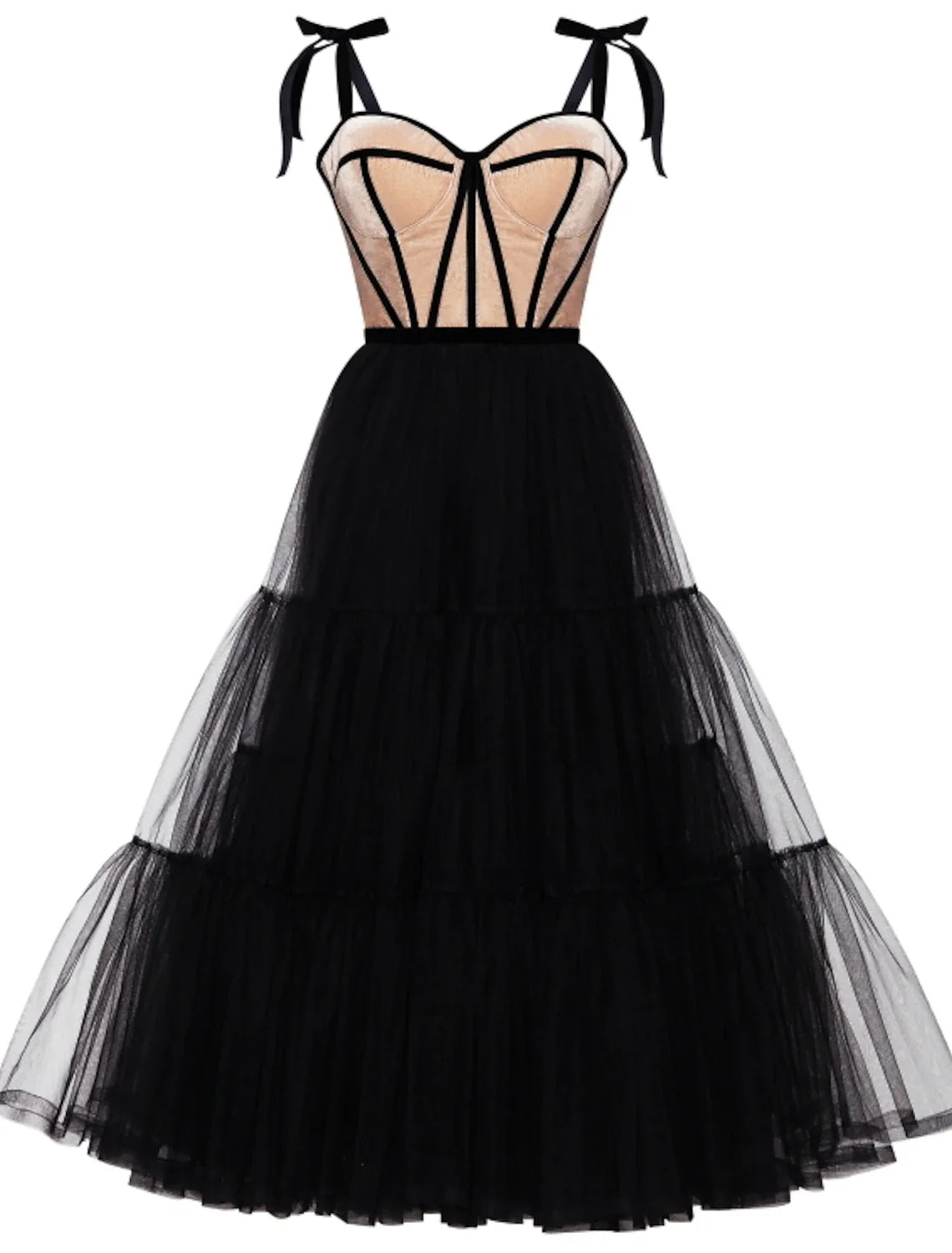 A-Line Sweetheart Tulle Sleeveless Pleated Tea-Length Wedding Dress - Chloe Dress