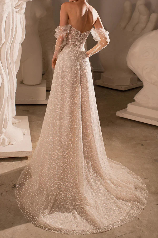 V-Neck Train Wedding Dress - Chloe Dress