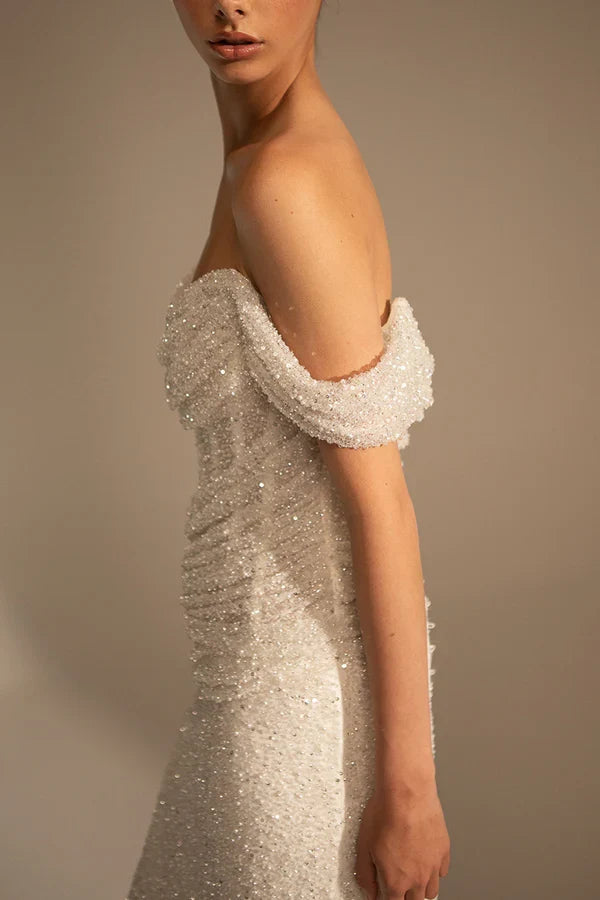 Pleated Wedding Gown - Chloe Dress