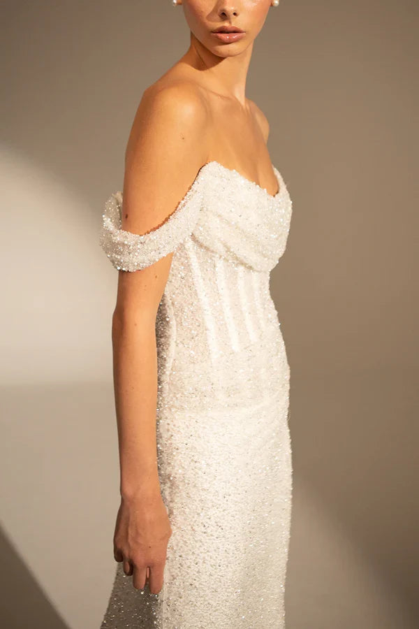 Pleated Wedding Gown - Chloe Dress