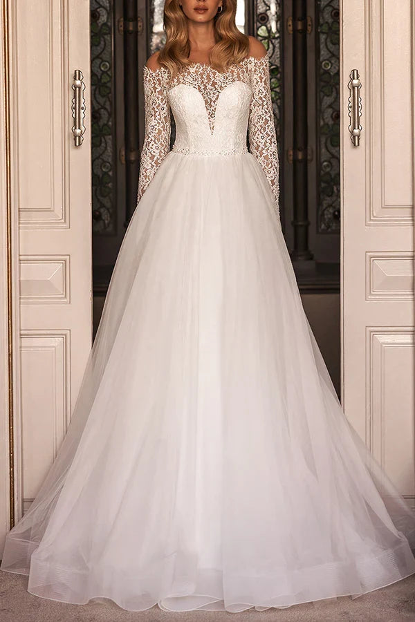 Illusion Lace Long Sleeve Dress - Chloe Dress