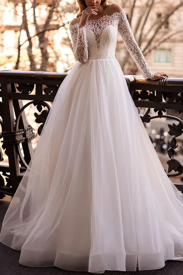 Illusion Lace Long Sleeve Dress - Chloe Dress