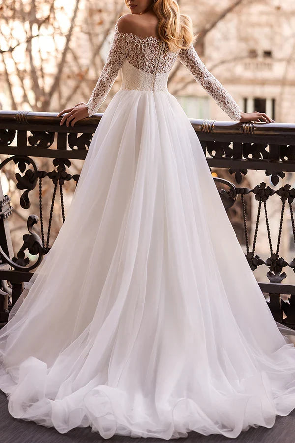 Illusion Lace Long Sleeve Dress - Chloe Dress