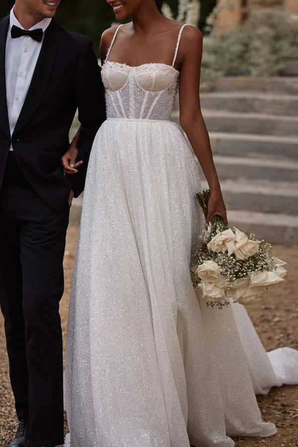 Sweetheart Train Wedding Dress - Chloe Dress